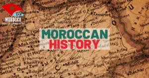 An intricate map showcasing the historical landmarks and cultural heritage of Moroccan history.
